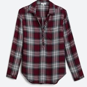 Plaid Henley dressy shirt